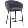 Ashland Counter Stool in Black Steel & Charcoal Grey Fabric (Set of 2)